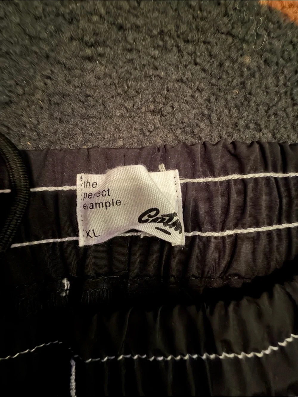 Black Workwear Pants with White Stitching and Embroidered Logo